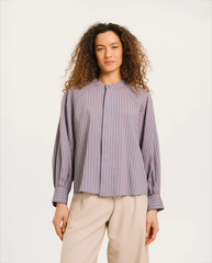 Alix Stripe Blouse - Blue Stripe