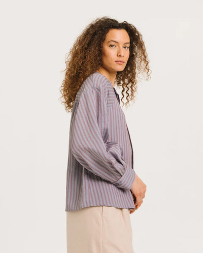 Alix Stripe Blouse - Blue Stripe