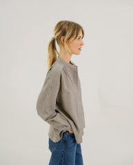 ELLA CHESTER Microcheck Blouse- Beige
