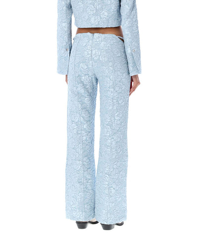 Stretch Jacquard Trousers SKY BLUE