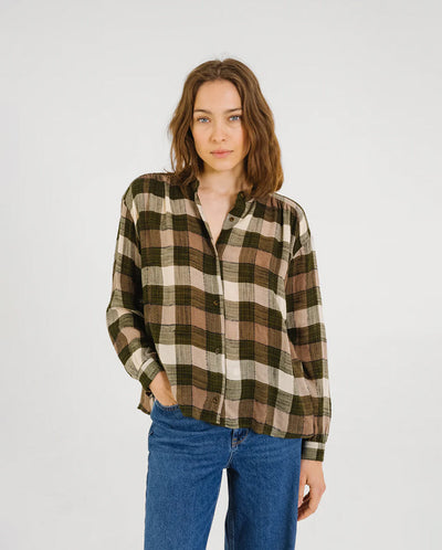 ELLA CROSBY Check Blouse - Green