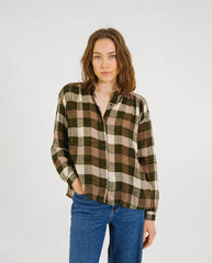 ELLA CROSBY Check Blouse - Green