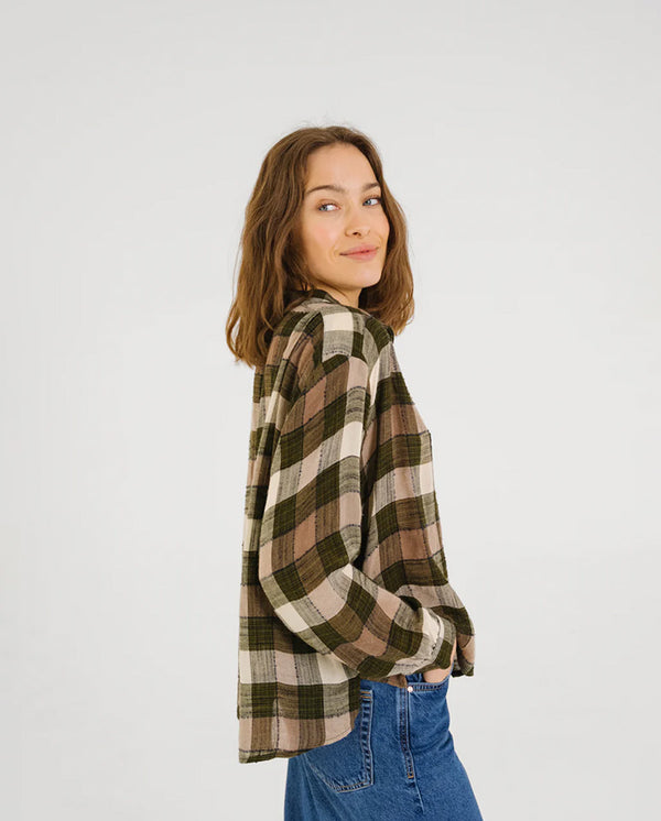 ELLA CROSBY Check Blouse - Green