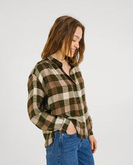 ELLA CROSBY Check Blouse - Green