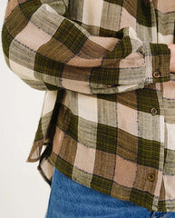 ELLA CROSBY Check Blouse - Green