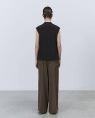 Silk Waistcoat Blouse BLACK