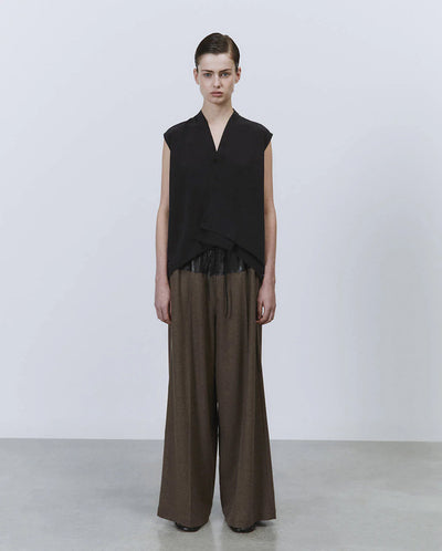 Silk Waistcoat Blouse BLACK