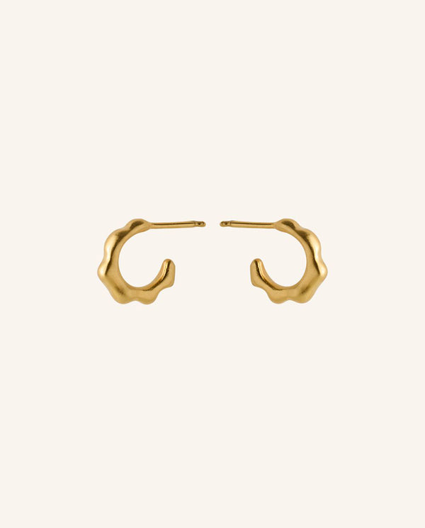 Small Aqua Hoops GOLD