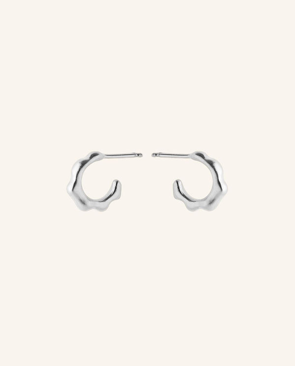 Small Aqua Hoops SILVER