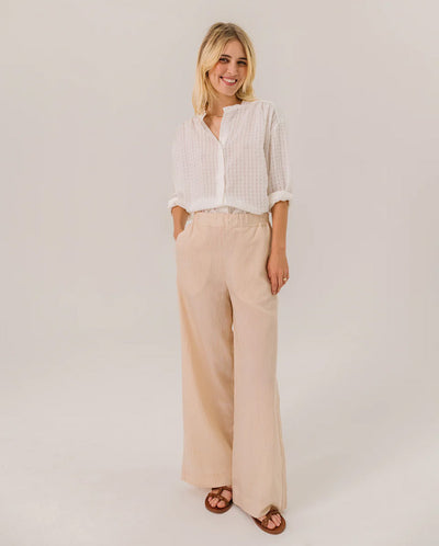 Ella Seersucker blouse - WHITE