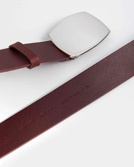Buckle leather Belt - Grape