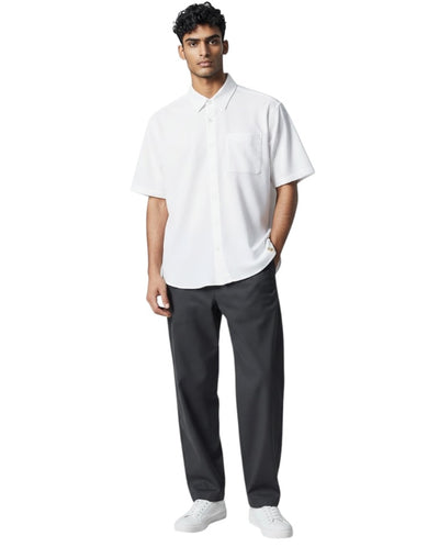 Textured Short Sleeve Shirt - White
