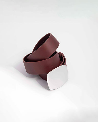 Buckle leather Belt - Grape