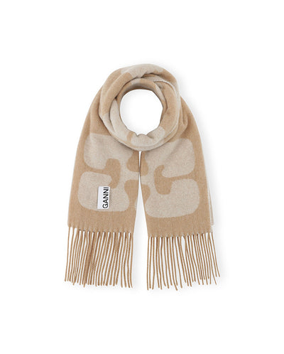 Narrow logo scarf Egret