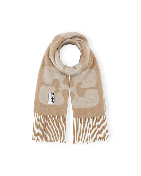 Narrow logo scarf Egret