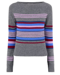 Yesley Wide Neck Jumper - Bold Stripe