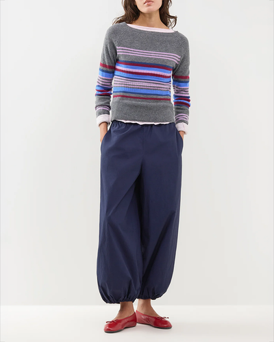 Yesley Wide Neck Jumper - Bold Stripe