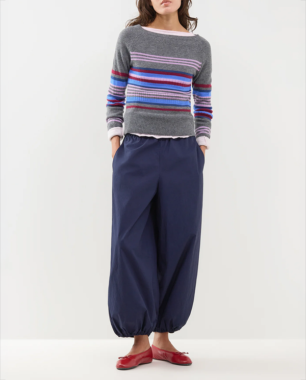Yesley Wide Neck Jumper - Bold Stripe