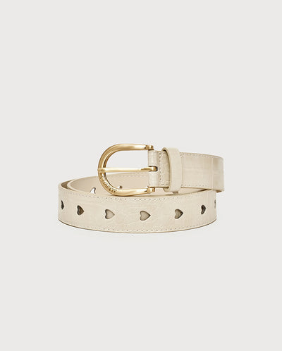 Cut it Out heart Belt - Cream