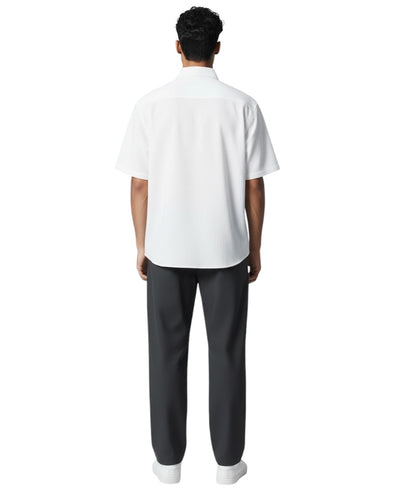 Textured Short Sleeve Shirt - White