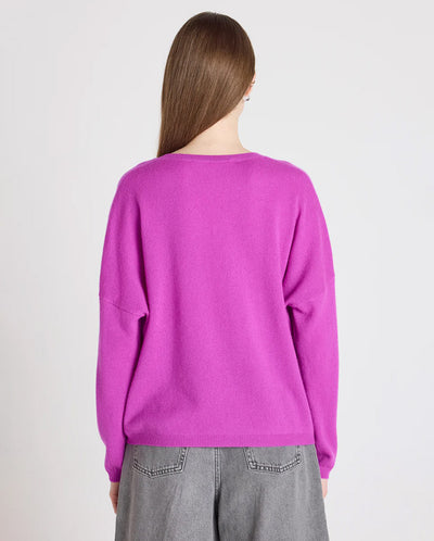 Alicia Cashmere V Neck - Purple Neon
