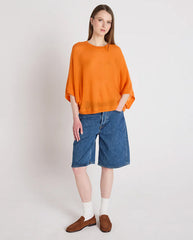 Benedicta Kimono Knit Orange Neon