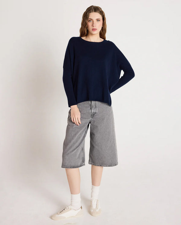 Astrid Cashmere Crew Knit - Navy