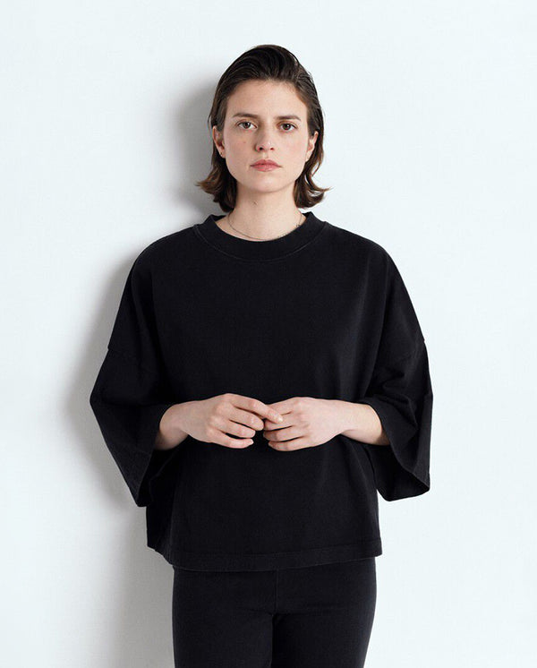 Afoma S/S Tee Boxy Tee Black Vintage