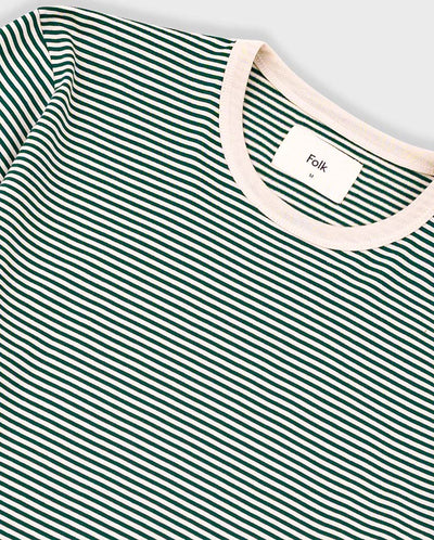 1 x 1 Stripe Tee - Pthayo Green/Ecru