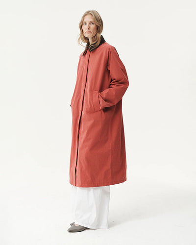 Long Waterproof Coat - Cherry