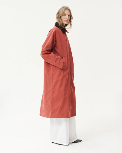 Long Waterproof Coat - Cherry