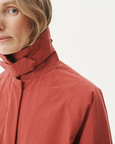 Long Waterproof Coat - Cherry