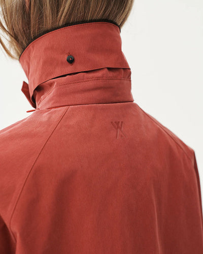 Long Waterproof Coat - Cherry