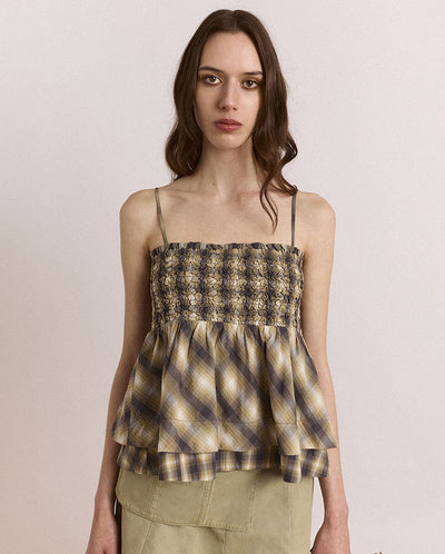 Azalea Cami - Cardamon Check Mixed