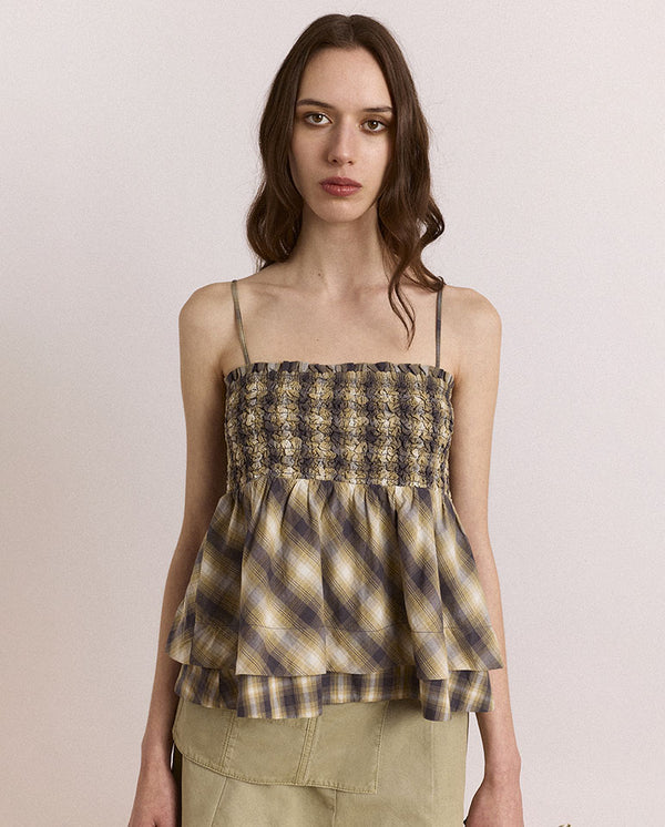 Azalea Cami - Cardamon Check Mixed