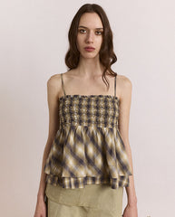 Azalea Cami - Cardamon Check Mixed