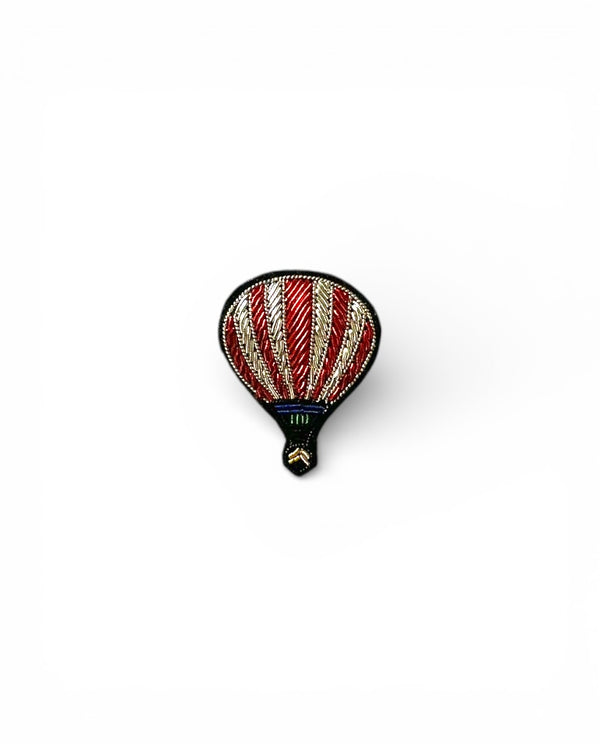 Hot Air Balloon Badge  Red/Silver