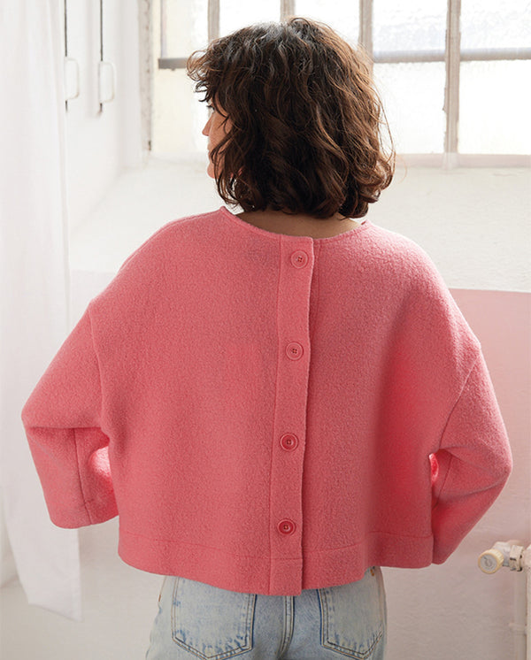 Betty Two Way Wool Top Flamingo
