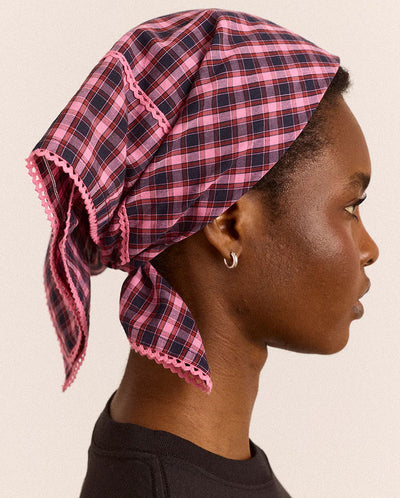 Headscarf - Magenta Check
