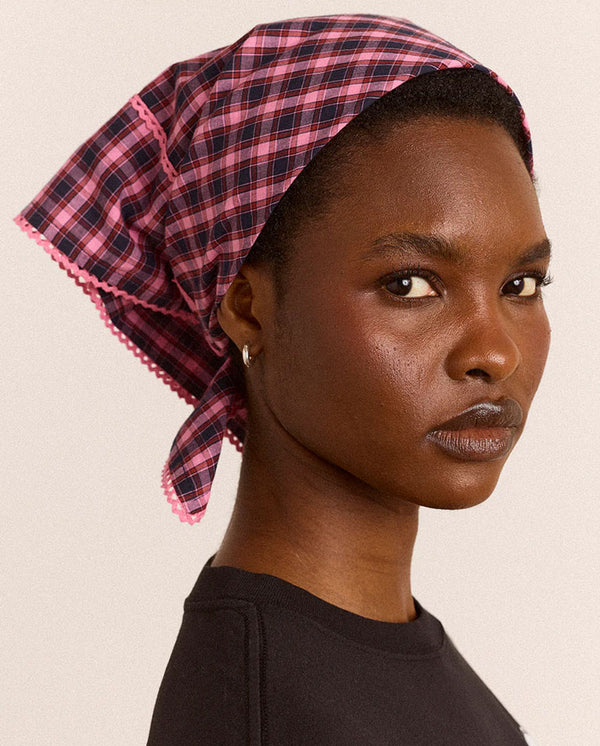 Headscarf - Magenta Check