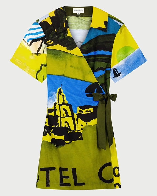 Roja Wrap Dress Dress - Blue Green