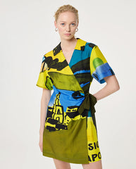 Roja Wrap Dress Dress - Blue Green