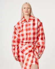 Jay Jacket - Tangerine / Cosy white Check