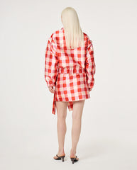 Jay Jacket - Tangerine / Cosy white Check
