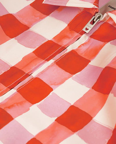 Jay Jacket - Tangerine / Cosy white Check