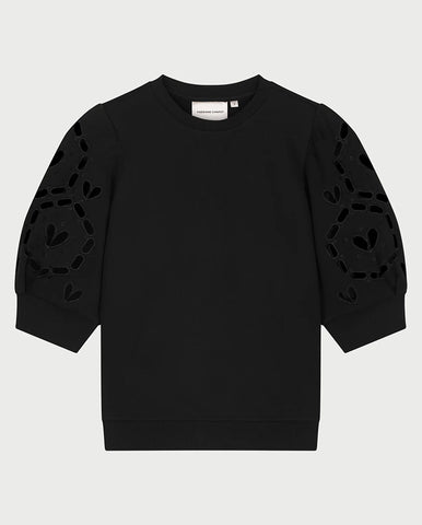 Button Sleeve Sweatshirt Fleur De Sel