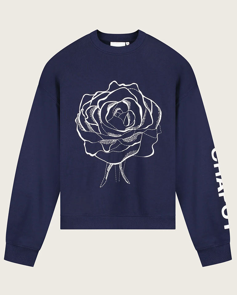 Luna Flower Sweater - Maritime Blue