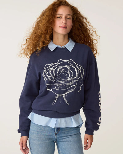 Luna Flower Sweater - Maritime Blue