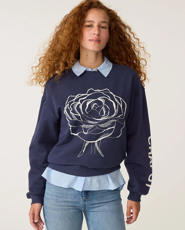 Luna Flower Sweater - Maritime Blue