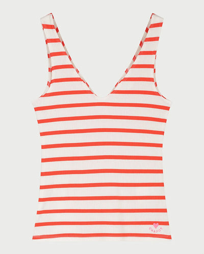 Lena Vest - Cosy White/Tangerine